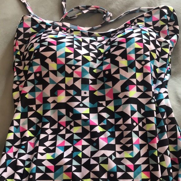 2/$15 Didi Beachwear Geometric 90s Style One Piece Bathing Suit, Size 12 - Picture 7 of 13